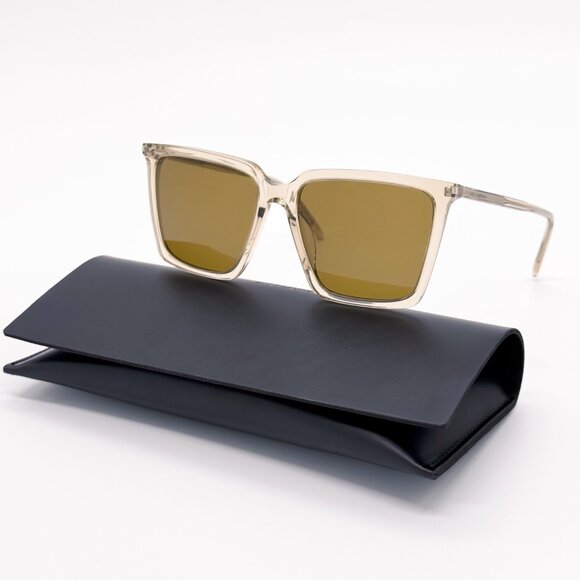 NEW SAINT LAURENT SL 474 005 YELLOW BROWN WOMEN SUNGLASSES SAINT LAURENT SL474 main image 4